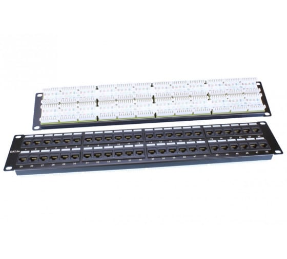 Патч-панель PP2-19-48-8P8C-C5-110 19", 2U, 48 портов RJ-45, категория 5e Hyperline