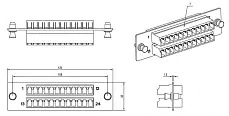 Панель FO-FPM-W120H32-6DSC-BG для FO-19BX с 6 SC (duplex) адаптерами, 12 волокон, многомод OM2, 120x32 мм, адаптеры цвета бежевый (beige) Hyperline