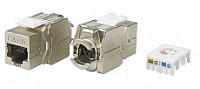 Вставка KJ8-8P8C-C6-180-TLS-SH-F-WH категория 6, экранированная, тип 180 градусов, Toolless, белая Hyperline